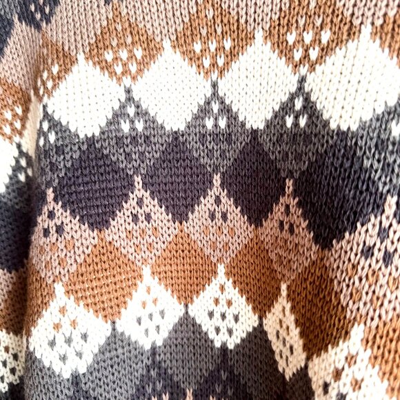 Vintage Perugini Made in England Geometric Print Wool Sweater L - Picture 4 of 5